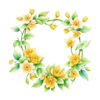 acquerello floreale design con arrotondato telaio, acquerello bouquet di fiori, acquerello mazzo fiore, nozze fiore, acquerello fiore disposizione, botanico fiore, acquerello decorazione, ai generato png