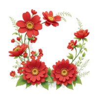 waterverf bloemen ontwerp met afgeronde kader, waterverf Bloemen boeket, waterverf boeket bloem, bruiloft bloem, waterverf bloem regeling, botanisch bloem, waterverf decoratie, ai gegenereerd png