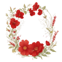 acuarela floral diseño con redondeado marco, acuarela ramo de flores, acuarela ramo de flores flor, Boda flor, acuarela flor acuerdo, botánico flor, acuarela decoración, ai generado png