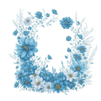 waterverf bloemen ontwerp met afgeronde kader, waterverf Bloemen boeket, waterverf boeket bloem, bruiloft bloem, waterverf bloem regeling, botanisch bloem, waterverf decoratie, ai gegenereerd png