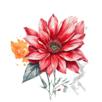 vattenfärg blommig design med triangel ram, vattenfärg blombukett, vattenfärg bukett blomma, bröllop blomma, vattenfärg blommig design, botanisk blomma, vattenfärg dekoration, ai genererad png