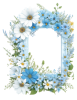 waterverf bloemen ontwerp met afgeronde kader, waterverf Bloemen boeket, waterverf boeket bloem, bruiloft bloem, waterverf bloem regeling, botanisch bloem, waterverf decoratie, ai gegenereerd png