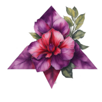 acquerello floreale design con triangolo telaio, acquerello bouquet di fiori, acquerello mazzo fiore, nozze fiore, acquerello floreale disegno, botanico fiore, acquerello decorazione, ai generato png