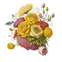 acquerello cestino fiore, acquerello bouquet di fiori, acquerello mazzo fiore, nozze fiore, acquerello floreale disegno, botanico fiore, acquerello decorazione, ai generato png