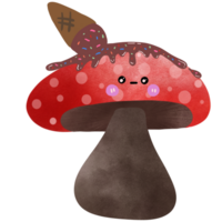 Mushroom red color so cute and minimal png