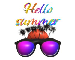 Summer on sunglasses 3d png