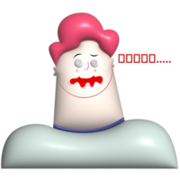 I've no idea cartoon man 3d png