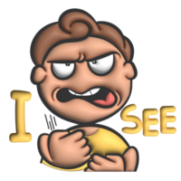 I see cartoon man gesture 3d png