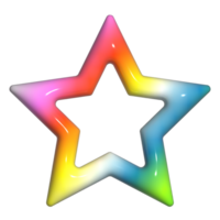 coloré étoile forme 3d png