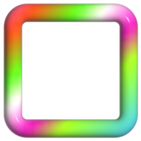 Glossy square frame 3d png