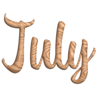 Julho por mês 3d png