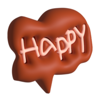 Happy speech bubble 3d png