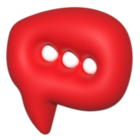 Blank on red speech bubble 3d png