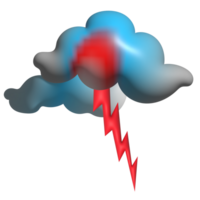 Cloud and hit of lightning png