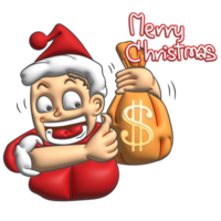 Merry Christmas cartoon man 3d png