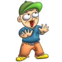 Oh no cartoon man gesture 3d png