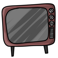 Retro TV cartoon drawing png