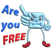 Are you free blue ice cartoon gesture png