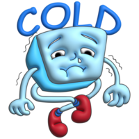 I am cold blue ice cartoon gesture png