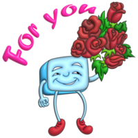 Red rose for you ice baby cartoon gesture png