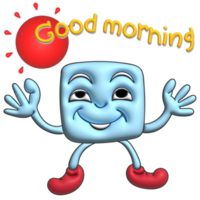 bene mattina ghiaccio bambino cartone animato gesto png