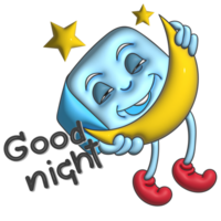 Good night ice baby cartoon gesture png