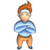 I am sick boy cartoon 3d gesture png