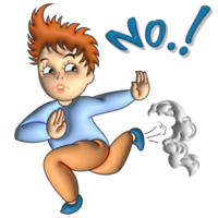 Boy cartoon running 3d gesture png