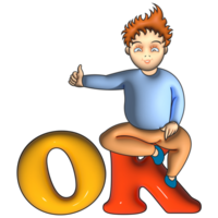 OK boy cartoon 3d gesture png