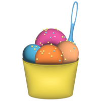 Ice cream cup 3d png