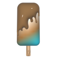 Chocolate covered ice cream 3d png