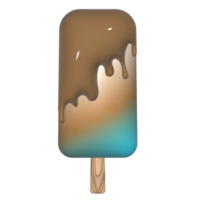 Chocolat couvert la glace crème 3d png