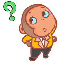 Monkey with question mark gesture png