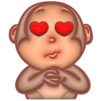 Monkey in love 3d gesture png