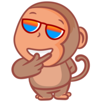 Handsome pose monkey gesture png