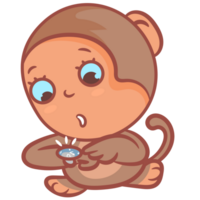 I am late monkey cartoon gesture png