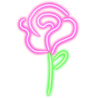 Neon pink rose for decor png