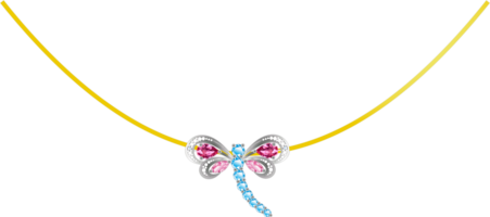 Dragonfly gemstone pendant png