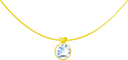 diamante con corazón oro colgante png