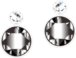 zwart diamant oorbel png