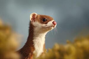 Close-up photo of ferret animal. wildlife photography. Generative AI