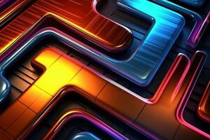 3D Abstract colorful high technology background. Generative AI photo