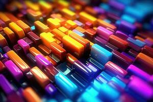 3D Abstract colorful high technology background. Generative AI photo