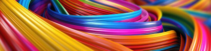 Abstract wavy colorful cable background. photo