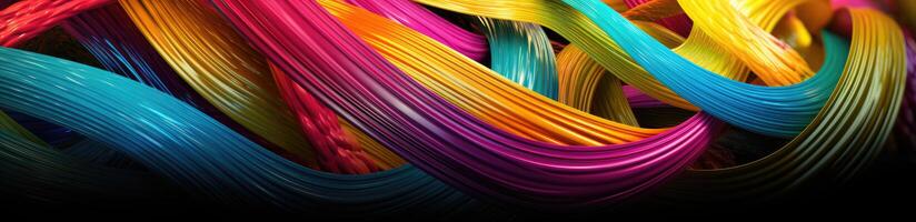 Abstract wavy colorful cable background. photo