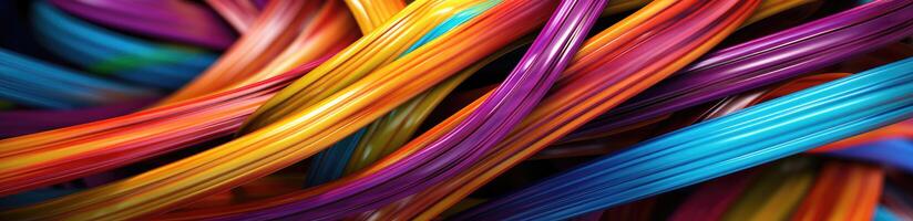 Abstract wavy colorful cable background. photo