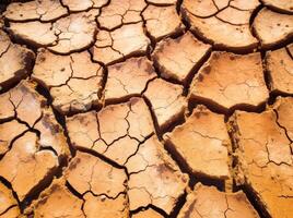 seco agrietado tierra en un desierto, en el estilo de terracota, ambiental conciencia. generativo ai foto