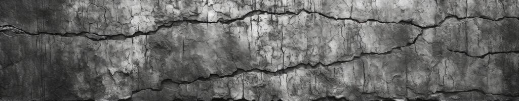 Black and white crack and canvas texture background. Generative AI photo