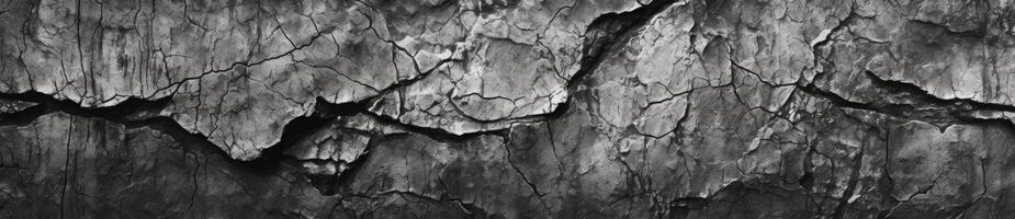 Black and white crack and canvas texture background. Generative AI photo