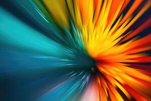Abstract background with vibrant bursts of color and unique shapes. photo